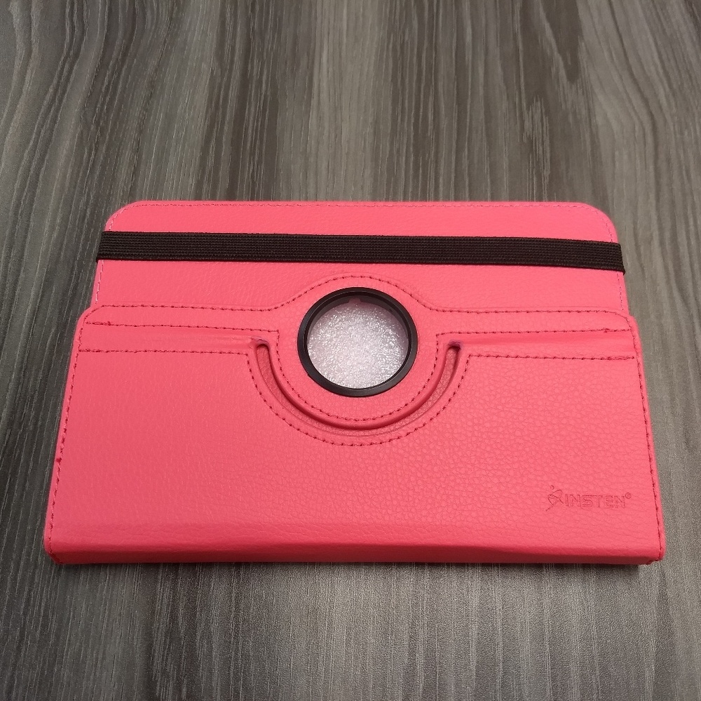TABLET CASE - 7" Universal Swivel Pink PU Leather
